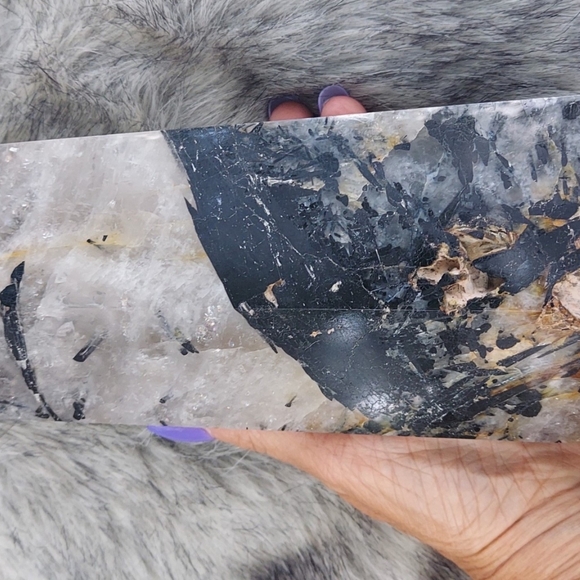 Huge Black Tourmaline in Quartz..Tons of Rainbows!!!